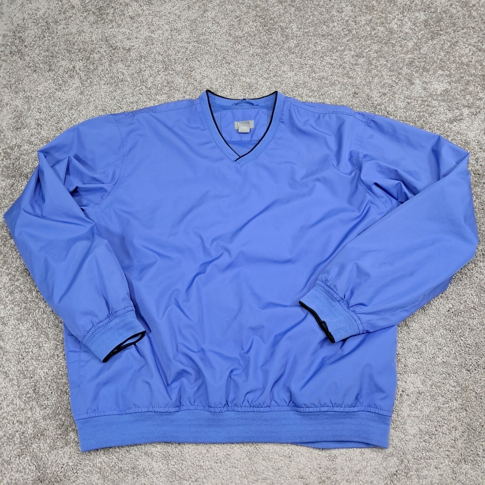 IZOD X-Treme Function Golf Windbreaker Mens XL Blue V-Neck Pullover Windshirt